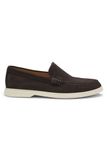 BOSS Sienne Loafer Slip-On Schoenen Heren Donkerbruin Suède