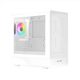 Noua Nexus PH200, compacte MicroATX gaming-behuizing, PWM ARGB, Micro Tower met USB 3.0 en TYPE-C, frontnet en zijkanten van gehard glas, wit