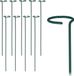 Relaxdays plantensteun met open ring - set van 10 - metaal - 60 cm - groen