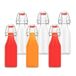 Relaxdays Set van 6 glazen flessen met klapdeksel, 250 ml, transparant