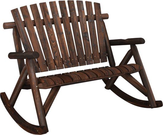vidaXL Schommelbank 2-zits 123x96x102 cm massief vurenhout