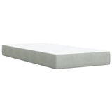 vidaXL Boxspringbed met matras, fluweel, lichtgrijs, 120x200 cm