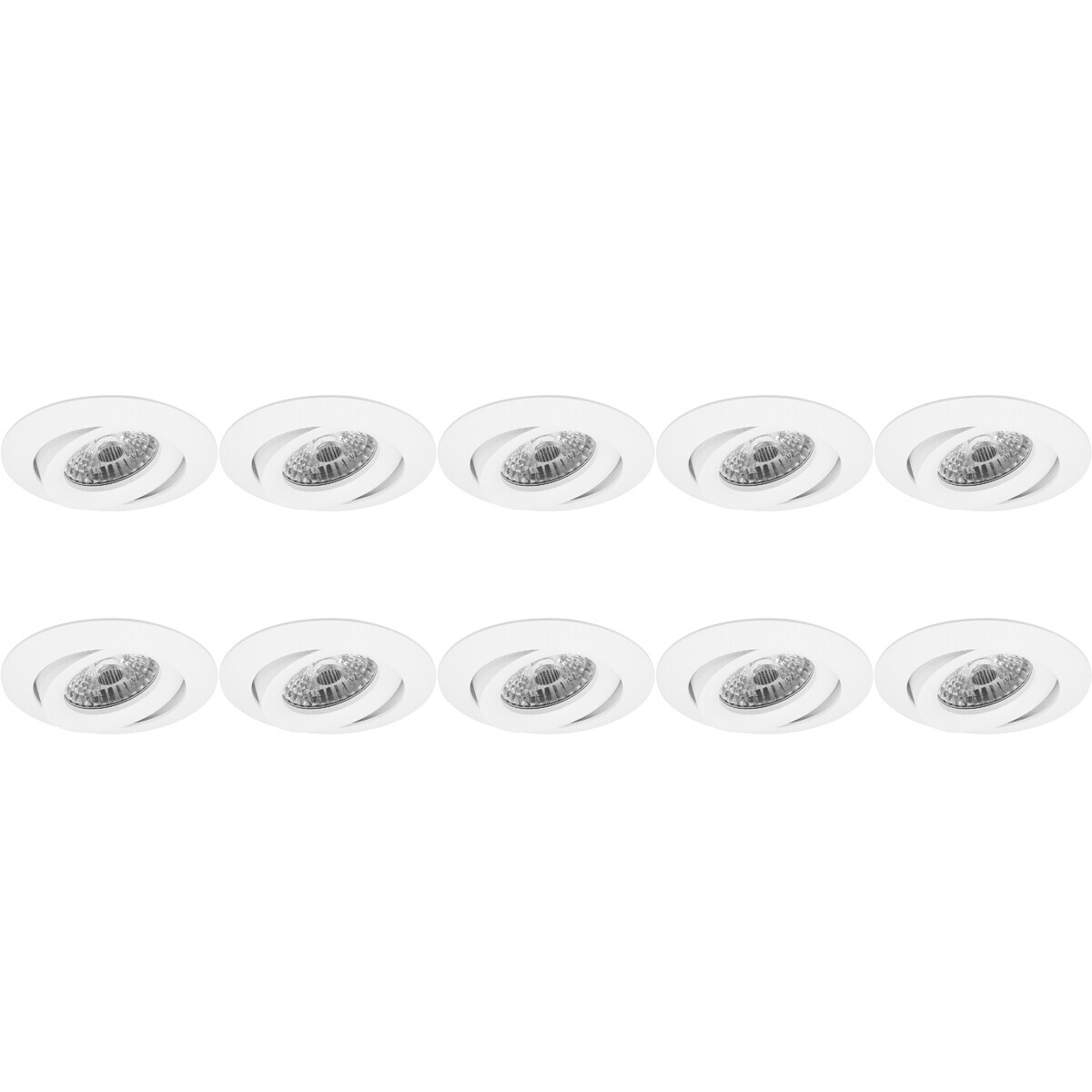 BES LED Spot Armatuur 10 Pack - Pragmi Uranio Pro - GU10 Fitting - Inbouw Rond - Mat Wit - Aluminium - Kantelbaar - Ã˜82mm