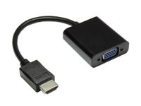 Alcasa adaptateur vidéo HDMI-AD21 HDMI Type A (Standard) VGA (D-Sub) + 3,5 mm Noir