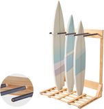 VEVOR Verticaal Surfplankrek 4-laags houten surfplankrek voor opslag en weergave, vrijstaande plankstandaard, organizer, surfplankhouder, rek voor wakeboard, snowboard, ski's