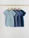 Next - Jongens - Grandad-rompertjes met knopen bij de hals voor baby's, 4 stuks - Blauw