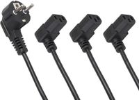 Maclean - Set van 3 voedingskabel - Kabel netkabel haaks, 3-pins, EU-stekker, 1,5 m, MCTV-851
