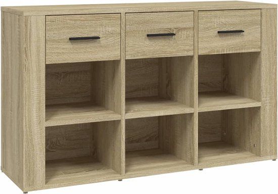 vidaXL Dressoir 100x30x59,5 cm Bewerkt Hout Sonoma Eikenkleurig