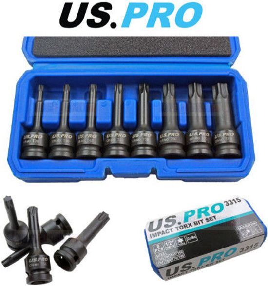 US.PRO tools by Bergen Torx krachtdoppenset 1/2" 8-delig