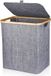 Aokyom Panier à linge avec couvercle, 60L boîte à linge pliable, gris