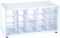 Plasticforte Sorteerbakjes spijkers/schroeven - 20 lades - 16 x 38 x 20 cm - opbergkastjes - ophangbaar - wit/transparant