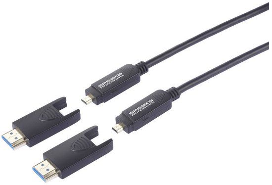 SpeaKa Professional SP-13597800 HDMI-kabel Glasvezel / HDMI Aansluitkabel HDMI-A-stekker, HDMI-micro-D-stekker 15 m Zwart