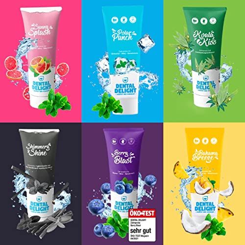 DENTAL DELIGHT 6-pack Testpakket Tandpasta met Smaak Veganistisch, Microplastic-Vrij