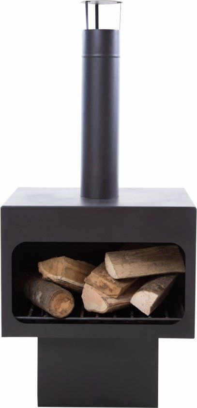 RedFire Jersey XL - Black Steel Fire Basket - 56x40x120cm