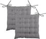 Stof Textile coussin de siège BEA - 2x - gris foncé - 40 x 40 x 4 cm