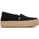 TOMS Valencia-platform voor dames, Zwart Canvas Fray met brede breedte, 40 EU