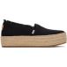 TOMS Valencia-platform voor dames, Zwart Canvas Fray met brede breedte, 40 EU