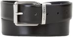 VALENTINO Leren riem Premium Pin Buckle Belt W115 Nero / Blu zwart donkerblauw