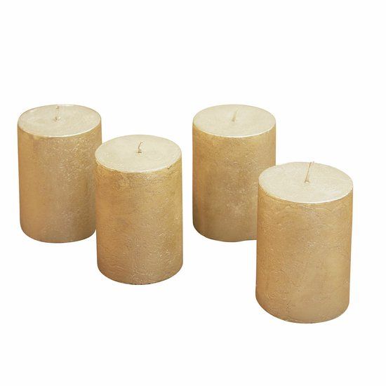 LOBERON Kaars set van 4 Virrans goudkleurig