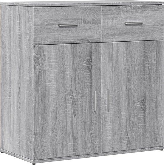 vidaXL Dressoir 79x38x80 cm Bewerkt Hout Grijs Sonoma