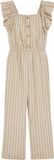 WE Fashion Combinaison Fille Beige Sans manches Col carré Noué Imprimé Long Viscose 164