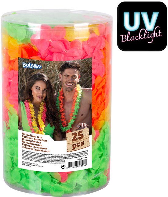 Boland - Set 25 hawaïkransen neon