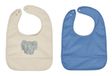 OYOY Baby Slabbetje met Olifant Patroon - Beige/Bleu - Polyester - 2 Stuks