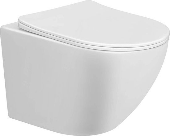 Saqu Please Compact Hangtoilet - 36x48x32 cm - Wit - Softclose - Rimless