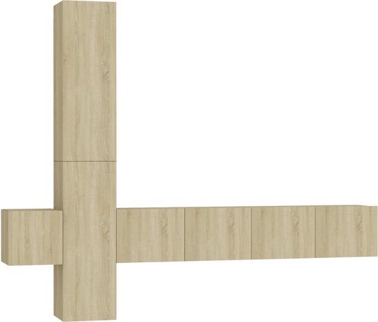 vidaXL 5-delige Tv-meubelset bewerkt hout sonoma eikenkleurig