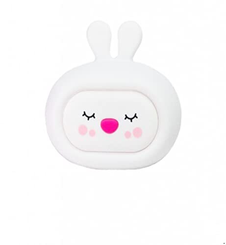 InnoGIO GIOsleepy Bunny Muziek Nachtlampje voor kinderen in konijnenvorm, zachte siliconen, 8 wisselende kleuren, ontspannende witte melodieën, Micro-USB-oplaadkabel