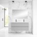 Saniclass Prime Blend Badkamermeubelset - 120x55x46cm - 2 ovale keramische wasbakken wit - 2 kraangaten - 2 lades - rechthoekige spiegel - mat greige (grijs)