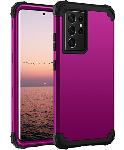 HUILUN Heavy Duty Armor Case for Samsung Galaxy S21 Plus Note 20 Ultra S20 FE S22 5G - Purple - S20 Plus