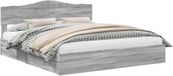 vidaXL Bedframe Grijs Sonoma 200 x 200 cm Massief Grenenhout