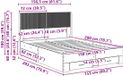 vidaXL Bedframe met opbergruimte en hoofdbord Betongrijs 150 x 200 cm