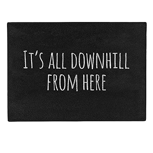 Pechkeks Misfortune Cookies Deurmat "It's all downhill", 70 x 50 cm, zwart
