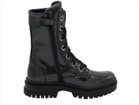 Twins Ida Iets - maat 37 - anthracite - lak - leer - rubber - biker boots - ritssluiting