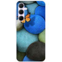 Samsung Galaxy A55 5G Blue Pebble Butterfly Silicone Case