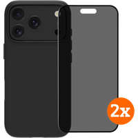 BlueBuilt Protective Cover MagSafe iPhone 17 Pro Black + Privacy Screenprotector Duo Pack