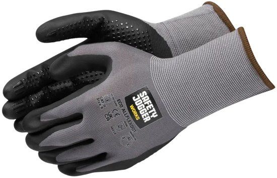 Safety Jogger Werkhandschoenen Industrial Eco Allflexdot Zwart Maat 11