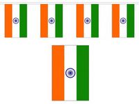 Merkloos / Sans marque Shoppartners Bv Vlaggenlijn van vlaggetjes van India - polyester - 900 cm - landen versieringen