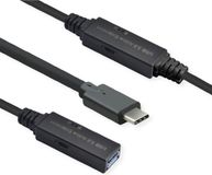 ROLINE USB 3.2 Gen 1 Actieve Repeater kabel, Type A - C, zwart, 10 m