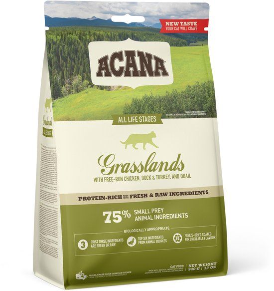 Acana Grasslands Lam&Eend&Witvis Kattenvoer - 340 g