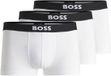 Boss Trunk One Boxershorts Heren (3-pack) - Maat M - Wit - Zwart - Effen - Katoen - Elastaan