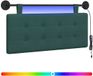 vidaXL - Hangend hoofdbord met LED-verlichting - Donkergroen - Stof