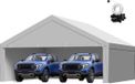 VEVOR Carport Vervangend Dak, 6x6 M, Draagbare Garagetent met Zijwanden, Uv-Bestendig, Zware Autohoes, Grijs