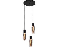 EGLO Majone Hanglamp - E27 - Ø 30 cm - Zwart/Grijs - Smoke Glas - Rookglas