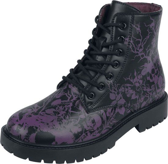 Black Premium by EMP Zwarte Laarzen met Allover Print - Dames - EU41