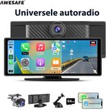 Awesafe Autoradio 10.26 pouces - Convient pour écran CarPlay - Système de navigation voiture - Universel – Écran tactile IPS 1600*600 & caméra de recul HD - USB AUX - Radio FM - Bluetooth