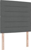 vidaXL Boxspringbed met matras, donkergrijs, 100 x 200 cm, stof