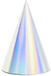 PARTYDECO - 6 iriserende feesthoeden van karton 10 x 16 cm met elastiek